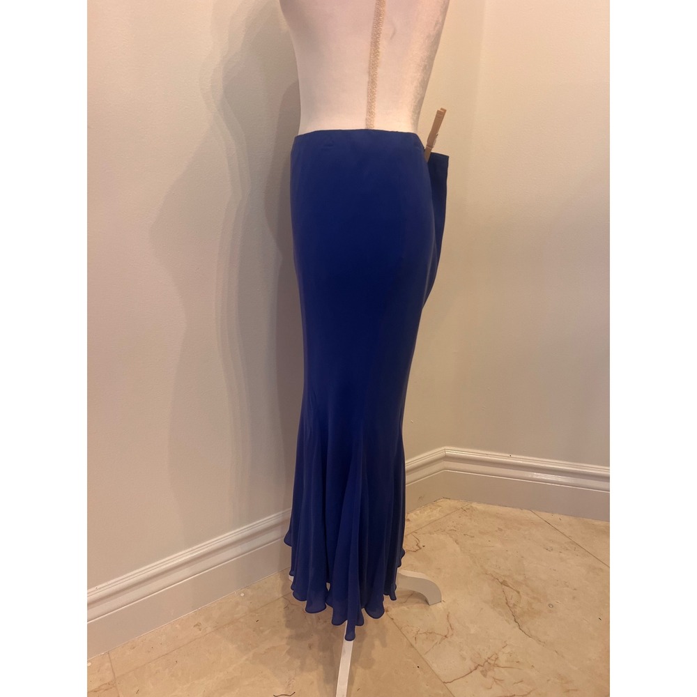 Laura Lauren, blue silk mermaid skirt size medium - Picture 2 of 9